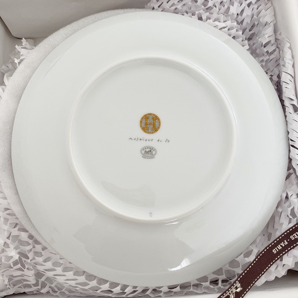 BRAND NEW Hermes Mosaique Au24 Gold Dessert Plate - Picture 4 of 14